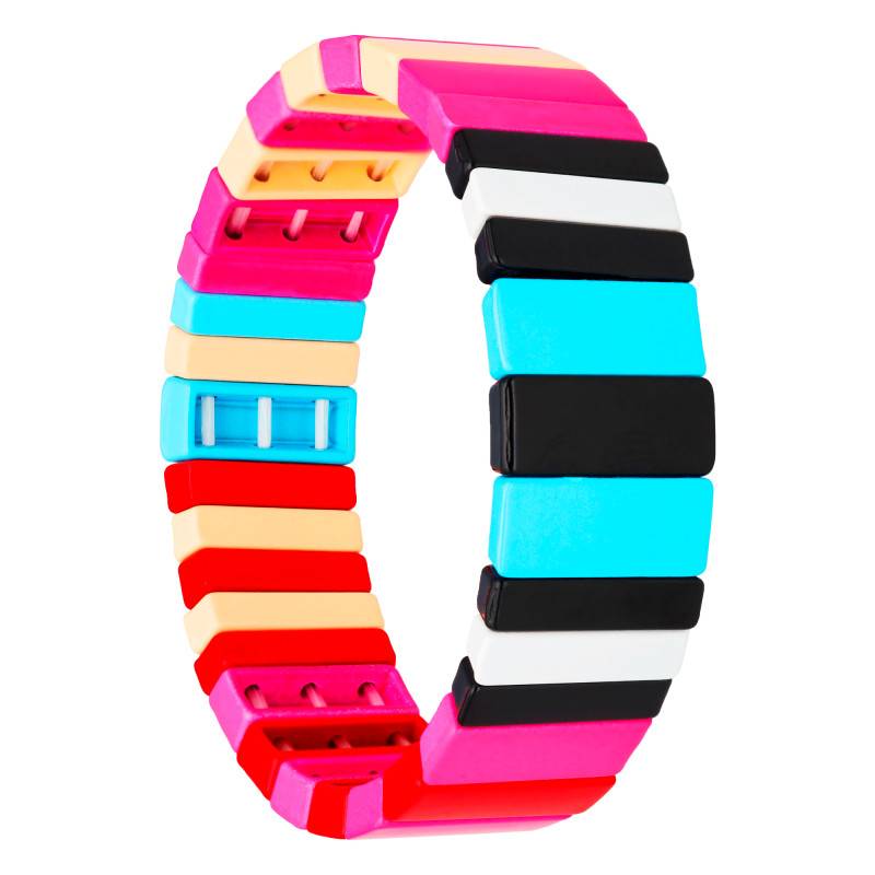 Coloria Gold-Plated Metal & Multicolor Pink Enamel Bracelet - Naïades