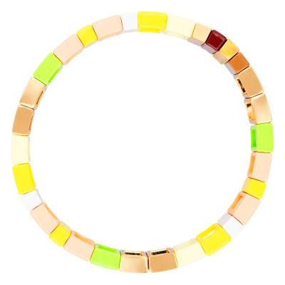 Coloria Gold-Plated & Yellow Multicolor Enamel Metal Bracelet - Naïades - Naïades