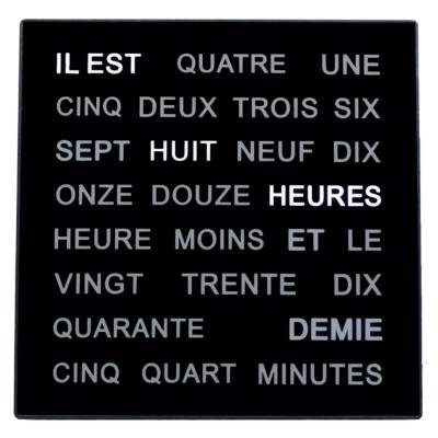 Horloge de Mots Cadran Noir 1235FR - AMS Design