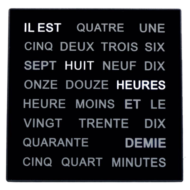 Black Dial Word Wall Clock 1235FR - AMS Design