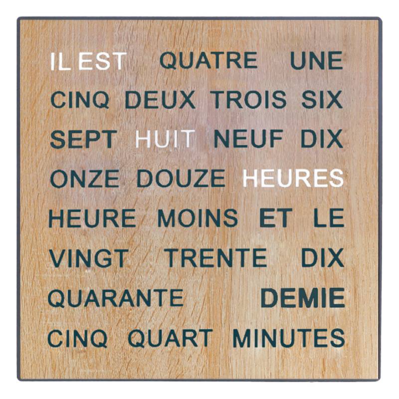 Wood Dial Word Wall Clock 1237FR - AMS Design