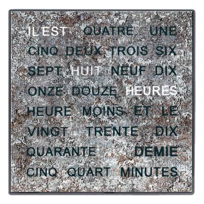 Silver Metal Dial Word Wall Clock 1239FR - AMS Design