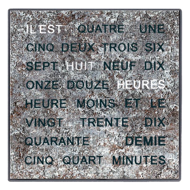 Silver Metal Dial Word Wall Clock 1239FR - AMS Design