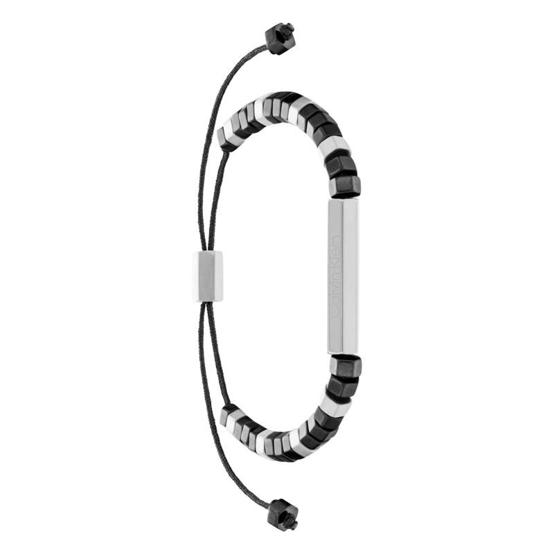 Essentials Shapes Silver & Black Steel Bracelet - 35000278 - Calvin Klein