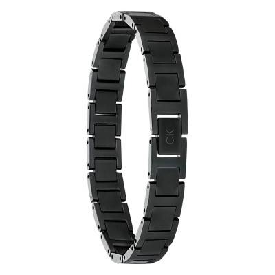 Black Stainless Steel Enhance H-Link Bracelet, 19.50 cm Length - 35100010 - Calvin Klein