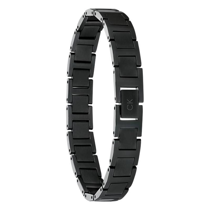 Black Stainless Steel Enhance H-Link Bracelet, 19.50 cm Length - 35100010 - Calvin Klein