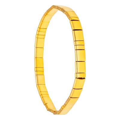 Tiya Miyuki Gold-Plated Metal & Yellow Enamel Bracelet - Naïades