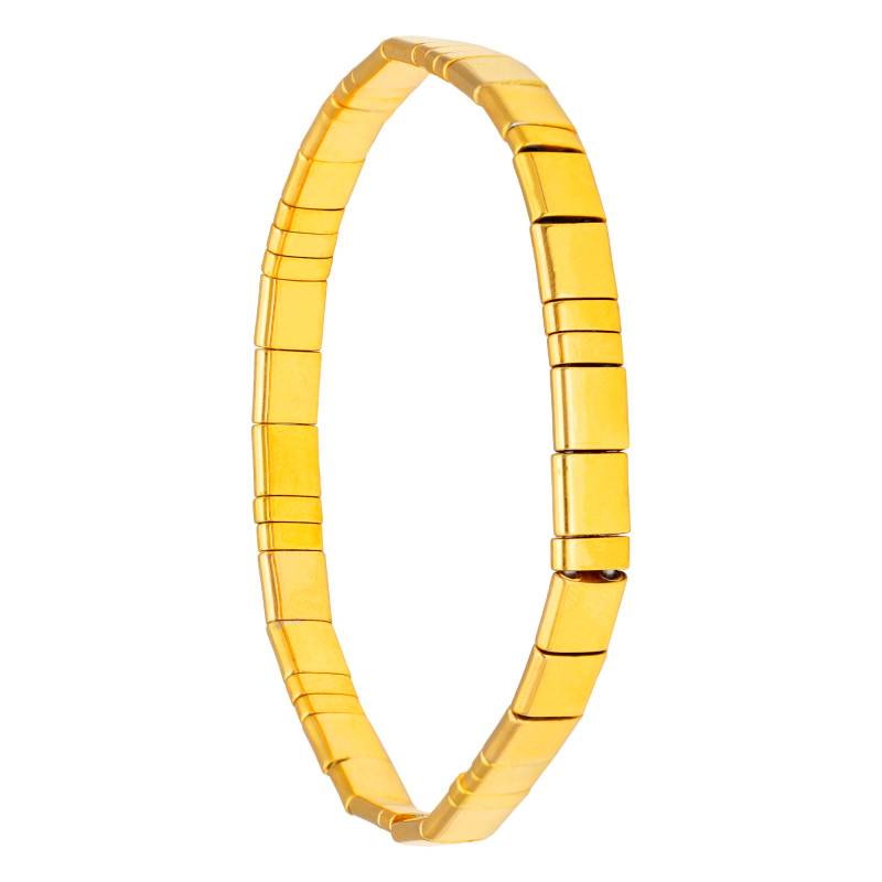 Tiya Miyuki Gold-Plated Metal & Yellow Enamel Bracelet - Naïades