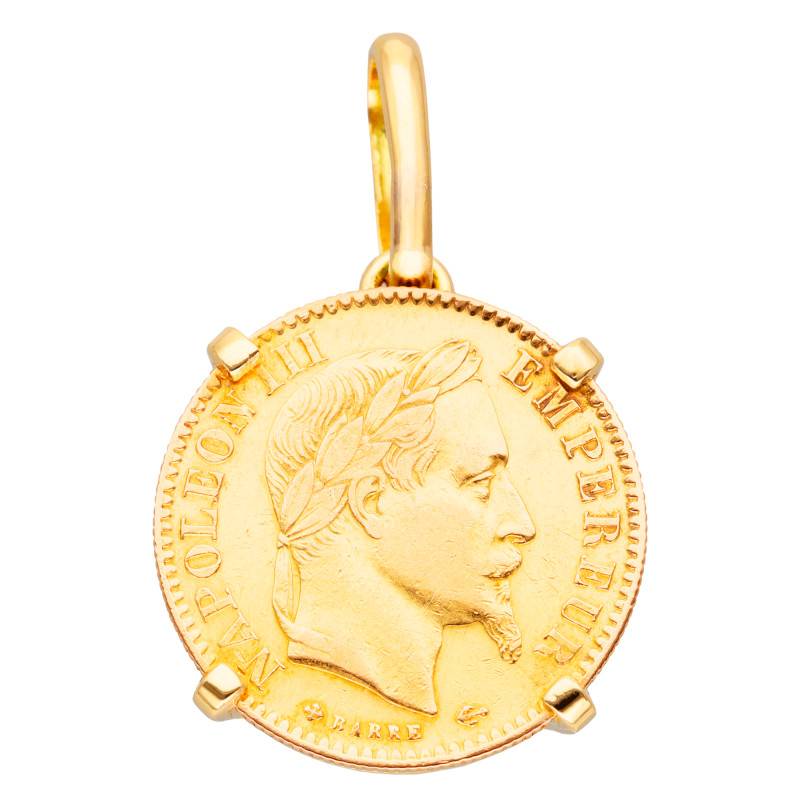 750/1000 Yellow Gold Napoleon III 10F Coin Pendant, 18.50 mm Diameter - Imperium