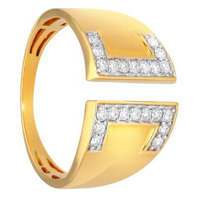 Bague Ouverte Diamants 0,22 ct en Or Jaune 750 - Divine