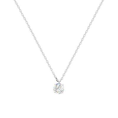 Collier en Or Blanc 750 & Diamant 0,30 ct, Longueur 38 à 41 cm - Divine