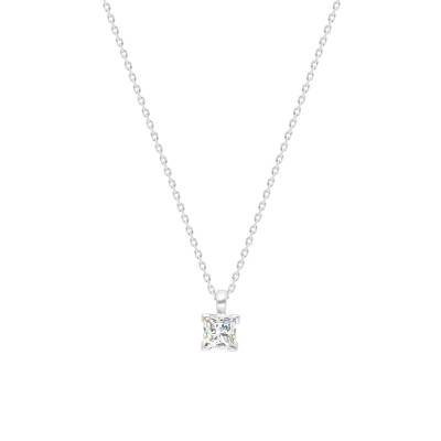 Collier en Or Blanc 750 & Diamant 1 ct, Longueur 42 cm - Divine
