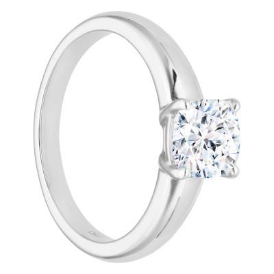 Bague Solitaire en Or Blanc 750 & Diamant 1,50 ct, Taille 54 - Divine