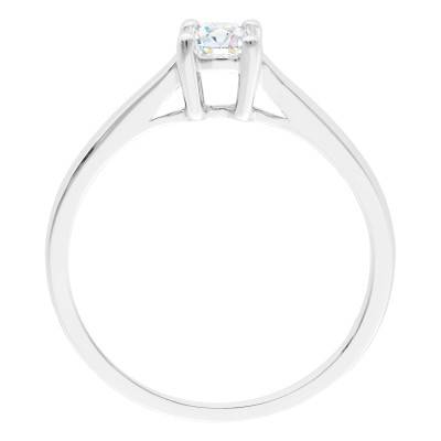 Bague Solitaire Diamant Blanc Traité 14,70 Ct - Argent 925, Certifié, Taille émeraude