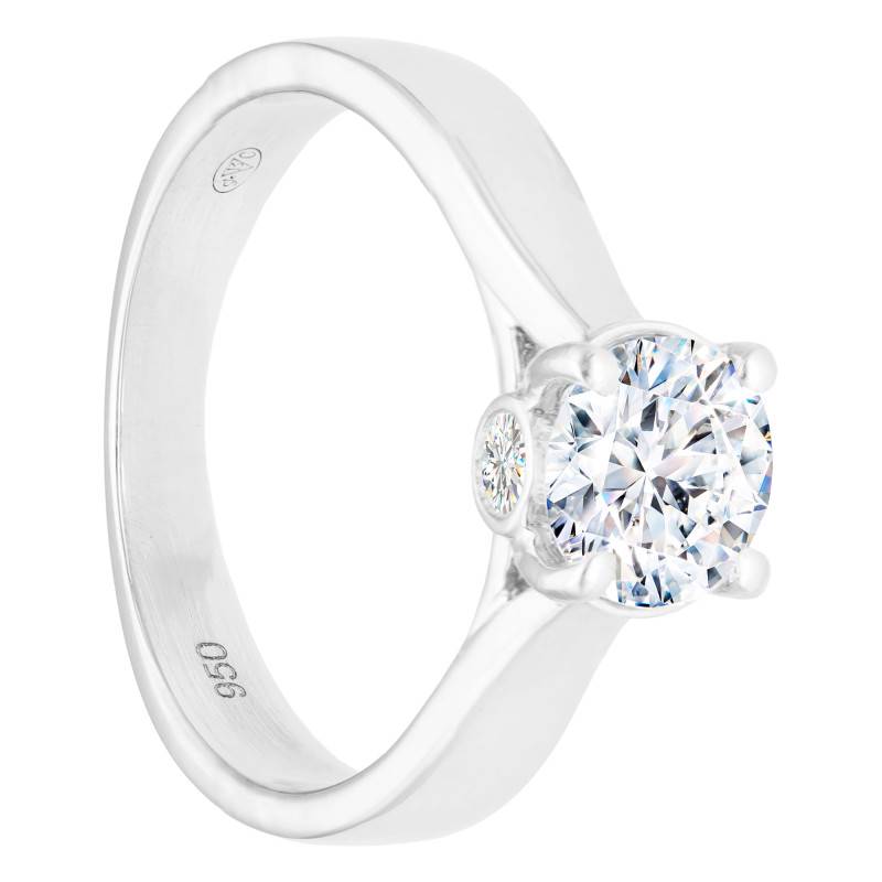 950/1000 Platinum Diamond Solitaire Ring 0,90 ct, Size 50 - Divine
