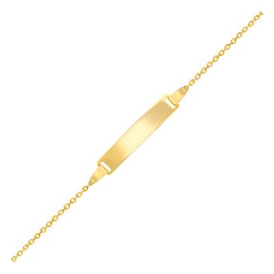 375 Yellow Gold Rectangular Baby ID Bracelet, Adjustable Length 12 cm to 14 cm or 14 cm to 16 cm - Bambins