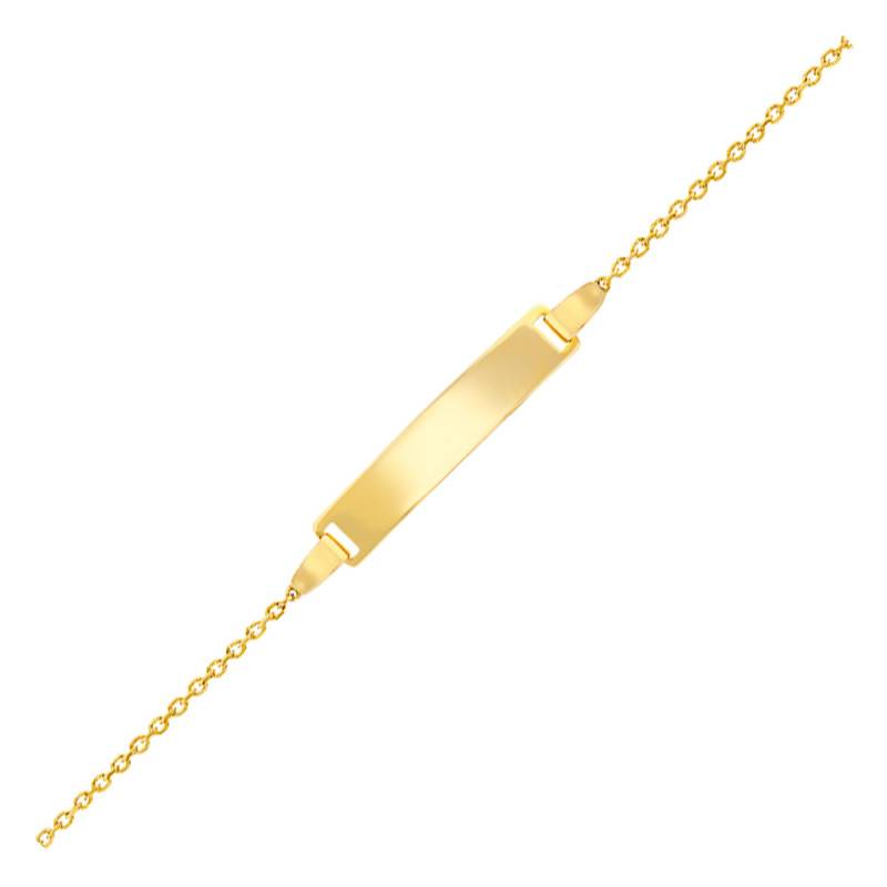 375 Yellow Gold Rectangular Baby ID Bracelet, Adjustable Length 12 cm to 14 cm or 14 cm to 16 cm - Bambins