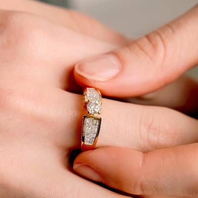 Bague Diamant 0,38 ct HSI en Or Jaune 750 - Divine