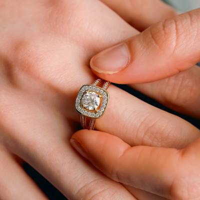 Bague Diamant 0,90 ct en Or Jaune 750, Taille 54 - Divine