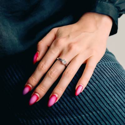 Bague Solitaire en Or Blanc 750 & Diamant 1,50 ct, Taille 54 - Divine