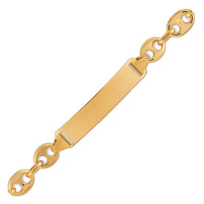 Gourmette Grain de Café Or Jaune 750, Longueur 14,00 cm, Largeur 4,00 mm - Lucas Lucor