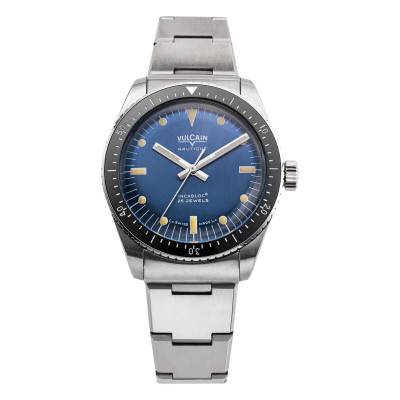 Skindiver Nautique Watch - Blue with Khaki Brown Lum 660170A37 - Vulcain