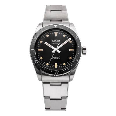 Skindiver Nautique Watch - Black with Khaki Brown Lum 660170A07 - Vulcain