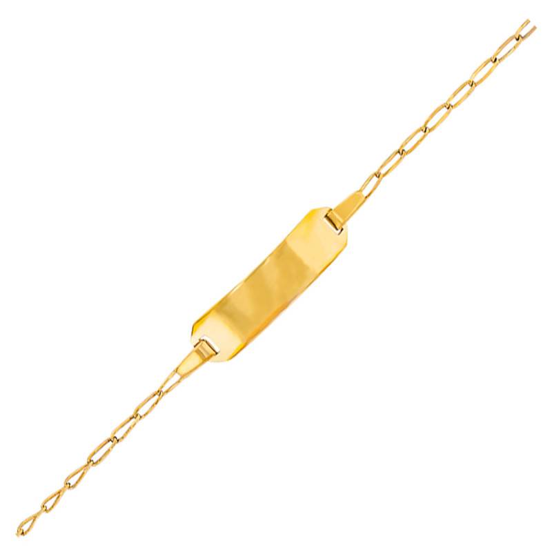 375/1000 Yellow Gold Oval Link Chain Baby ID Bracelet, Length 13 cm - Bambins