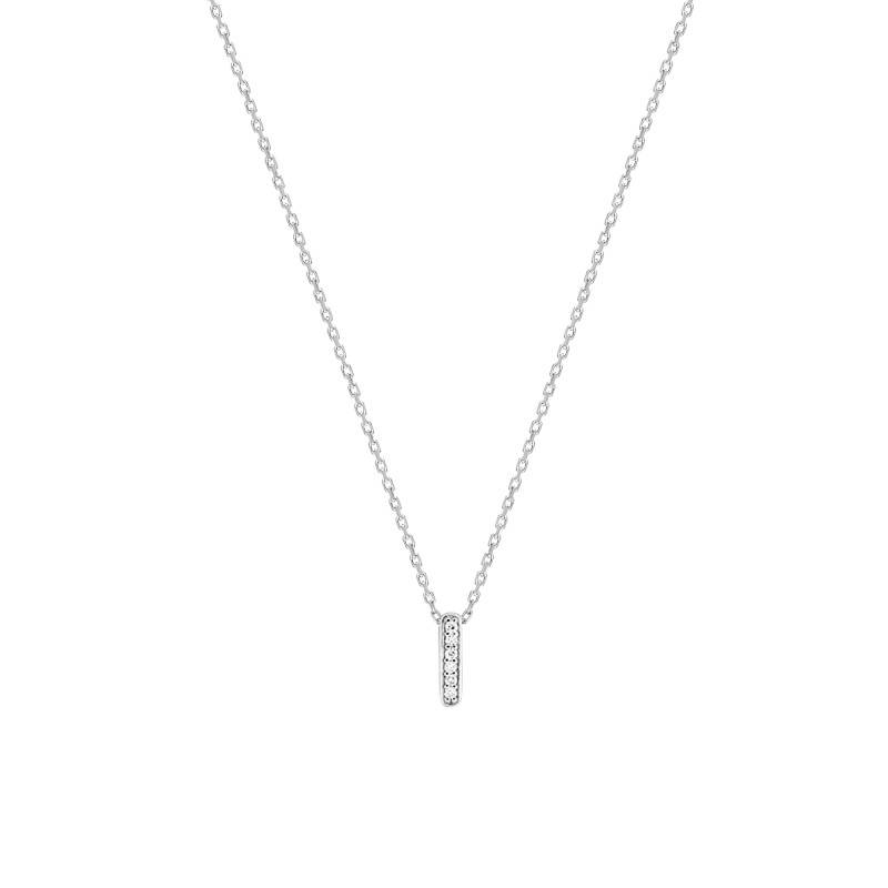 750/1000 White Gold & 0,03 ct Diamonds Necklace, 40 cm to 42 cm - Emanessence