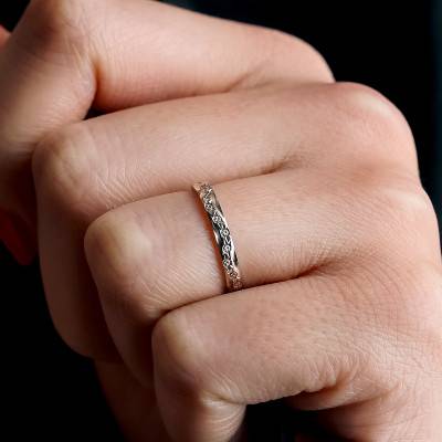 750/1000 White Gold Diamond-Effect Adélaïde Standard Wedding Ring - Ponce