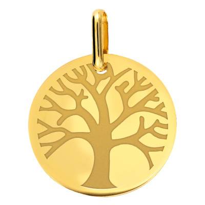 375/1000 Yellow Gold Blooming Tree of Life Medal, 15 mm Diameter - Lucas Lucor