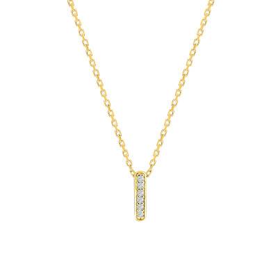 Collier en Or Jaune 750 & Diamants 0,03 ct, Longueur 40 à 42 cm - Emanessence