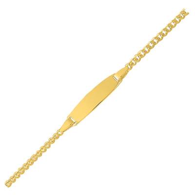 Curb Chain Baby ID Bracelet, Yellow Gold-Plated, 13 cm to 15 cm - Bambins