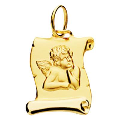 Pendentif Parchemin Ange en Or Jaune 375 - Lumiosa
