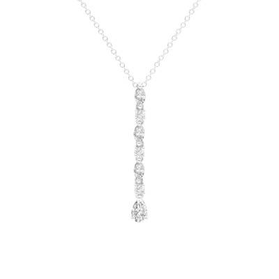 Collier en Or Blanc 750 & Diamants 0,84 ct, Longueur 40 à 43 cm, Largeur 0,50 mm - Divine