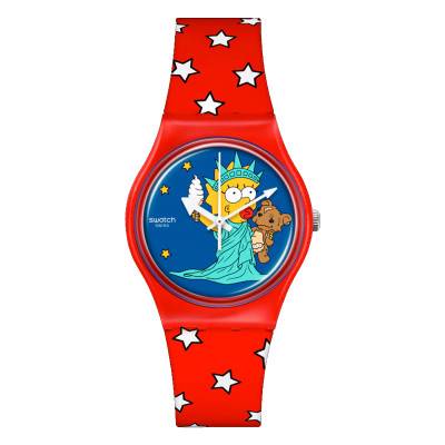 Swatch x The Simpsons Little Lady Liberty Watch SO28Z120 - Swatch