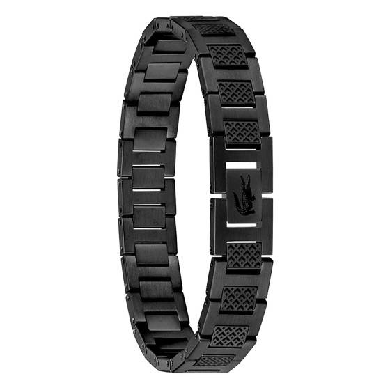 Bracelet Unisexe En Cuir Noir Et Acier - Taille 19 Cm - Style Fantaisie