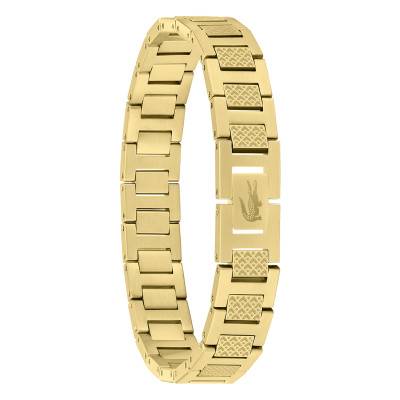 Gold-Tone Steel Metropole "L" Bracelet, Adjustable 13 cm to 19 cm - 2040120 - Lacoste
