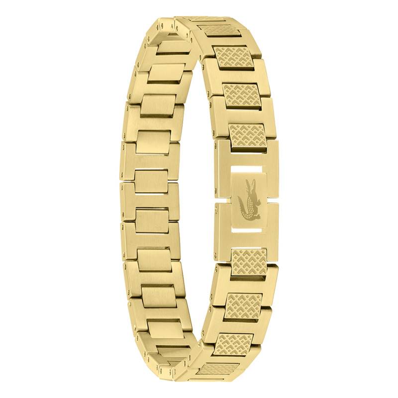 Gold-Tone Steel Metropole "L" Bracelet, Adjustable 13 cm to 19 cm - 2040120 - Lacoste
