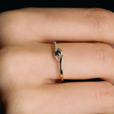 Bague Or Jaune 375, Saphir - Aurora