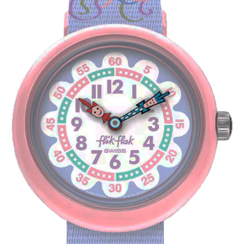 Orologio Flik Flak Pastel Paradise Design Rosa A Strisce Per