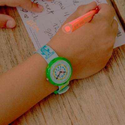 Color in Neon Flik Flak & Faber-Castell FBNP232 Wall Clock - Flik Flak