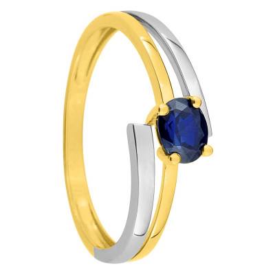 Bague Double Or Jaune 750, Saphir - Aurora