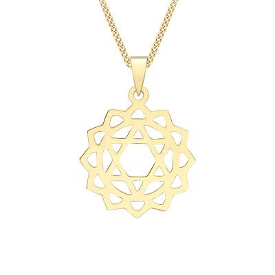 375/1000 Yellow Gold Heart Chakra Pendant - Vandona
