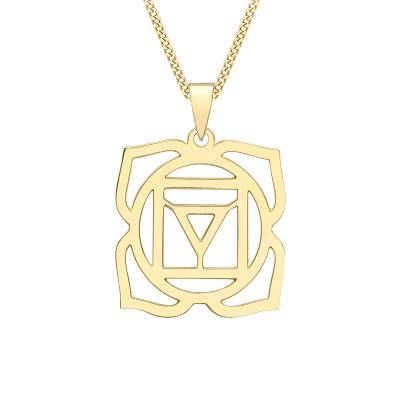 375/1000 Yellow Gold Root Chakra Pendant - Vandona