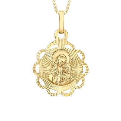 Pendentif Marie & Enfant en Or Jaune 375 - Vandona