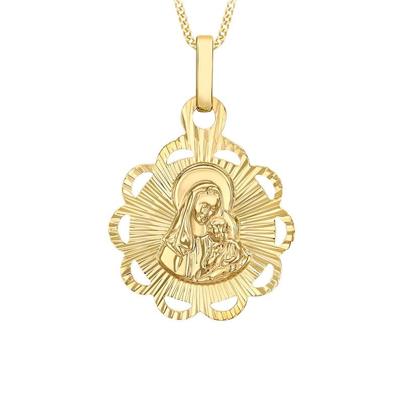 375 Yellow Gold Madonna and Child Pendant - Vandona