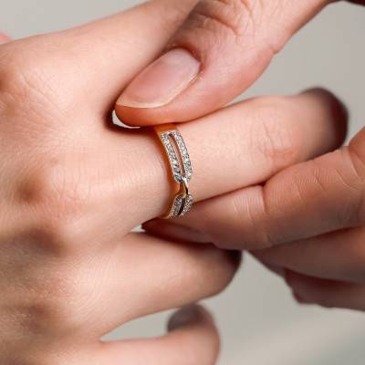 Bague Diamants 0,24 ct en 2 Ors 375 - Divine