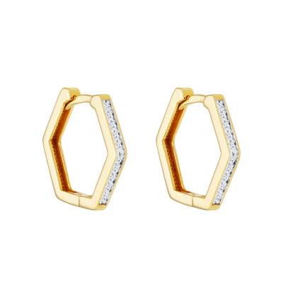Boucles d'oreilles Diamants 0,16 ct en Or Jaune 750 - Divine