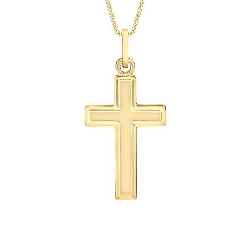 375 Yellow Gold Large Polished Cross Pendant - Vandona